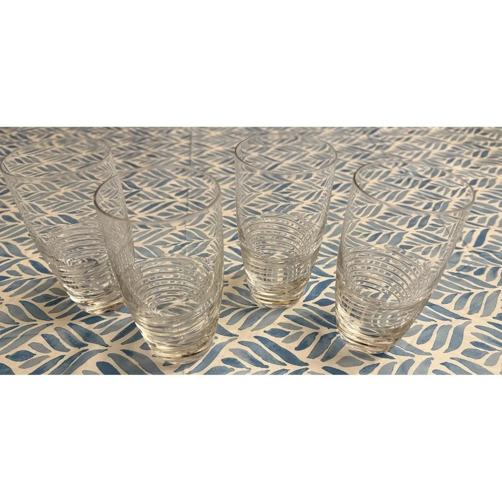 4 Crystal ROGASKA Highball Glasses Rogaska Vortex Drinking Glasses Clear Spiral